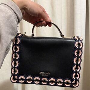 Kate Spade Maisie Patterson Drive Grommet Handbag WKRU5899 Black Pink Beige 2WAY